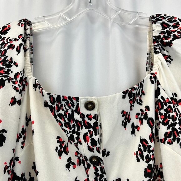 Ophelia Roe Womens Multicolor Leopard Print Square Neck Midi Shirt Dress Size XL - Picture 7 of 10